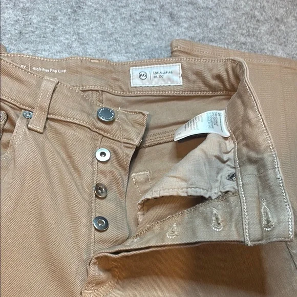 AG Kinsley High Rise Pop Crop Jeans – Size 26 | Light Brown 👖 - Picture 3 of 14